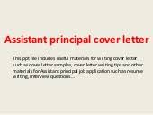 Assistant Principal Cover Letter Sample
