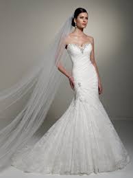 Mermaid Sweetheart Beaded Trim Neckline Ruched Bodice Lace Wedding Dress Wm0075 329 95 Wedding Dresses Sophia Tolli Wedding Dresses