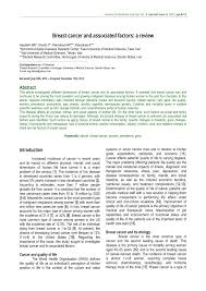 If your a cancer woman and your having a hard time. Pdf Breast Cancer And Associated Factors A Review