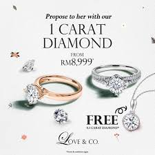 Displaying an affordable bridal jewellery range in singapore, love & co presents perfect cut, 1 carat diamond wedding bands, engagement and classic proposal rings which come in heart shaped and solitaire designs for women. Love Co Offer Loopme Malaysia