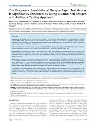 Pdf The Diagnostic Sensitivity Of Dengue Rapid Test Assays Is Significantly Enhanced By Using A Combined Antigen And Antibody Testing Approach