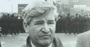 Scargill at funeral of miners' leader