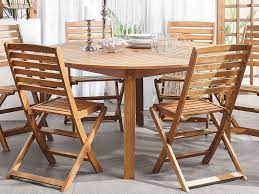 Personalised eat drink & be merry rectangular wooden board. 6 Seater Acacia Wood Garden Dining Set Tolve Beliani Co Uk