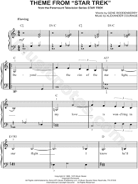 Theme From Star Trek From Star Trek Sheet Music Easy Piano In C Major Download Print Star Trek Music Star Trek Theme Star Trek