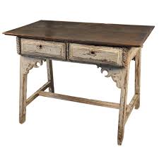 Spanish Primitive Farm Table Work Table In Painted Wood Painting Antique Furniture Old Tables Painting On Wood