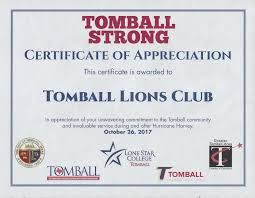 Harvey isn't moving much at all now so will produce heavy rain in the same place for days on end. Tomball Lions Club Recognized Tomball Lions Club