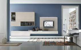 Minimalistisches Wohnzimmer Mit Teppich Im Indianischen Stil Blaue Wohnzimmer Wohnzimmer Tv Wand Ideen Haus Interieurs