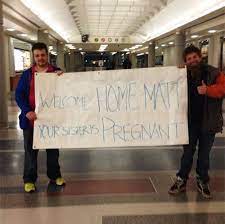 Nothing says welcome 'welcome home' like this sign: Funny Airport Signs That Went Beyond Welcome Back Will Leave You In Splits
