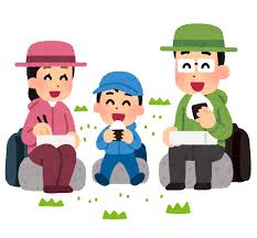 ハイキングでお弁当を食べる家族のイラスト | かわいいフリー素材集 ...