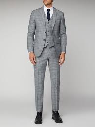 Maybe you would like to learn more about one of these? Men S Cool Grey Blue Checked Suit Ben Sherman Est 1963