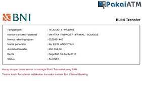 Bukti Transfer Bni M Banking Dan Internet Banking Masmedia Xyz