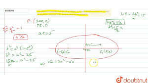 A conic section, or conic, is a shape resulting from intersecting a right circular cone with a plane. The Distance Between The Foci Of An Ellipse Is 10 And Its Latus Rectum Is 15 Find Its Equation Youtube