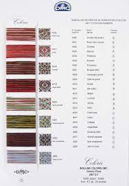 39 w x 90 h. Dmc Coloris Color Chart Chart Color Chart Color