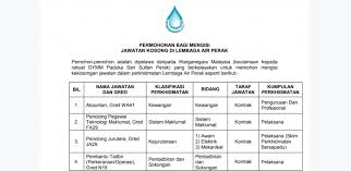 Sabah tarikh tutup iklan : Peluang Pekerjaan Di Perak