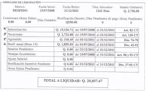 Calculo Prestaciones Laborales Guatemala Ejemplo Tragnocreditos