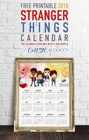 Free Printable One Page Stranger Things Calendar The Cottage Market Stranger Things Poster Free Printables Stranger Things Sticker
