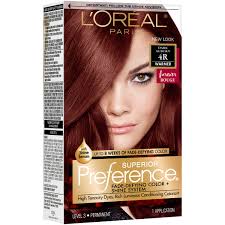 Find the right auburn hair color shade for you, ranging from light to dark, subtle to bold red. L Oreal Paris Superior Preference Permanent Hair Color 4r Dark Auburn Shop Hair Color At H E B