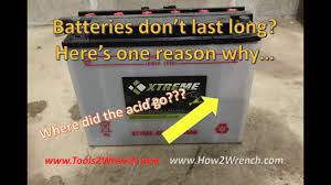 A car battery tends to leak acids when it starts becoming faulty due to various reasons such as environment, driving condition, and age. What Causes A Battery Case To Leak Acid Demo On A Yamaha Vmax Youtube