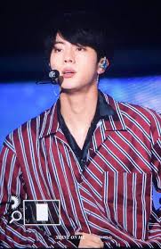 He wore a straw hat with a checked . 170929 Seokjin Kpop World Fest 2017 Army S Amino