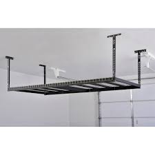 Husky 42 In H X 96 In W X 48 In D Overhead Ceiling Mount Garage Rack Acr4896b The Home Depot Garage Racking Ceiling Storage Rack Garage Ceiling Storage