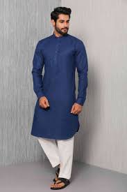 simplicity for winning deep blue kurta