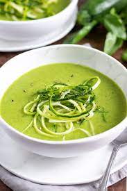 A Flavorful Healthy Basil Zucchini Soup With A Velvety Smooth Texture That Is Easy And Fast Re Vegetarian Recipes Healthy Zucchini Soup Zucchini Soup Recipes