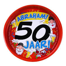 50ste Verjaardag Abraham Metalen Dienblad 30 Cm Fun En Feest