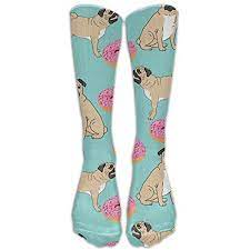 Pug Donuts Sprinkles Dog Breedknee High Graduated Compression Socks For Women And Men Best Medical Nurs Graduated Compression Compression Socks Flight Socks