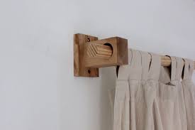 Curtain Holders Curtain Rod Holders Modern Wood Brackets Etsy Curtain Rod Holders Diy Curtain Rods Curtain Holder