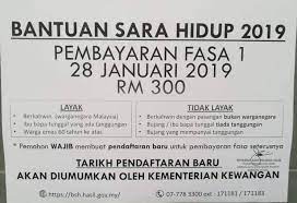Semakan status pembayaran bantuan sara hidup bsh fasa 1 pada januari. Sarawak Aritok 3 Jan 2018 Bantuan Sara Hidup 2019 Facebook