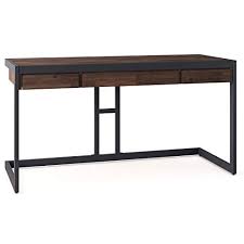 Industrial home office furniture : Simplihome Erina Solid Wood And Metal Modern Industrial 60 Inch Wide Home Office Desk Writing Table Workstation Study Table Furniture In Distressed Charcoal Brown With 2 Drawerss Accuweather Shop