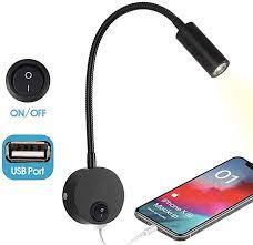 Amazon Com Wishomee Dc 12v Reading Light With Usb Charging Port Rv Interior Lights Flexible Led Light Fixtures Designe Flexible Led Light Reading Light Usb