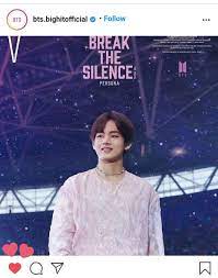 In 2020 alone v has the top 3 most liked posts on instagram for any . Bts V Uk On Twitter Instagram Teaser Picture Of Taehyung From Upcoming Break The Silence The Movie Is Updated On Bighit S Official Instagram Account Bts Bighitofficial Https T Co Or7cmxcgrb Let S Show Some Love