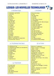 Lexique Les Nouvelles Technologies French Flashcards Learn French Teaching French