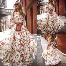 Senfloco Senfloco Bohemian Floral Long Maxi Dresses