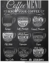 Set Of Coffee Menu With A Cups Of Coffee Chalk Poster Pixers We Live To Change Coffee Menu Coffee Chalkboard Coffee Signs