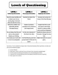Being Able To Recognize Ask And Answer Different Levels Of Question Is Critical Costas Levels Of Questioning This Or That Questions Interactive Notebooks