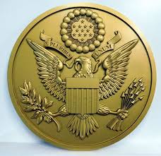 Carved 3d Gold Painted Plaque Of The Great Seal Of The United States Military Graphics Military Logo Metallic Gold Paint