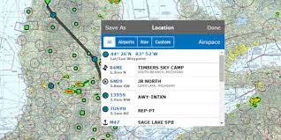 new location menu for online aviation charts route