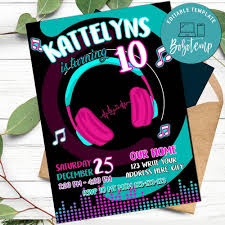The set can be downloaded from the freebie shop. Tiktok Themed Birthday Invitation Templates Printable Diy Bobotemp