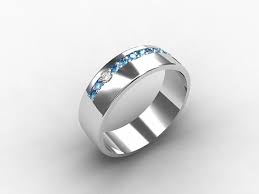 Men S Modern Wedding Band With White And Blue Diamonds Men By Torkkelijewellery 2350 0 Mens Diamond Wedding Bands Palladium Ring Men White Gold Wedding Bands