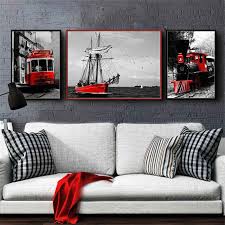 The black and red combination is all about turning up the volume in your house and turning heads as well! Nordic Canvas Painting Home Decor Photography Picture Wall Art Red Retro Landscape Print Bedroom Black White Scenery Painting Painting Calligraphy Aliexpress
