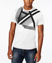 Armani Exchange Men S Right Side Up Graphic Print Logo T Shirt T Shirts Men Macy S Smart Casual Polo Shirt Mens Tshirts Printed Shirts