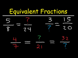 For example, the equivalent fraction of 1/3 is 5/15, because if we simplify 5/15, then the resulted fraction is the same. Equivalent Fractions Finding The Missing Number Variable Math Examples Youtube