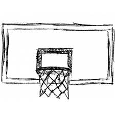 Taking them as guides, make a double bordered hexagonal shape with an arched top. Basketball Sketch Backboard Basketball Hoop Drawing Basketball Basketball Net