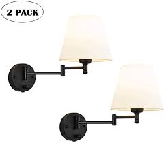 This elibbren is a stunning plug in wall sconce with the design of gooseneck. Haitral Plug In Wall Sconce Set Of 2 Wall Mounted Sconce With Seeded Glass Shade Industrial Bathroom Light Fixtures For Bathroom Bedroom Living Room Hallway Black Wall Lamps Sconces Wall Lights