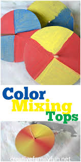 Spinning Tops Color Mixing Stem Activity Preschool Colors Color Mixing Color Activities