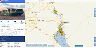 The suez canal, a key waterway for global trade, is currently blocked by a container ship that has run aground and is delaying ship movement. Qtezvi0hvvkhhm