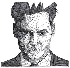 By Nancy Portrait Of Johnny Depp In Straight Lines Only Face Artwork Art Portrait Drawing