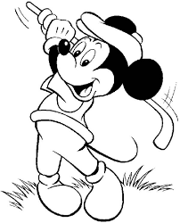 Mickey Mouse Playing Golf Coloring Page Mickey Mouse Coloring Pages Coloring Pages Disney Coloring Pages